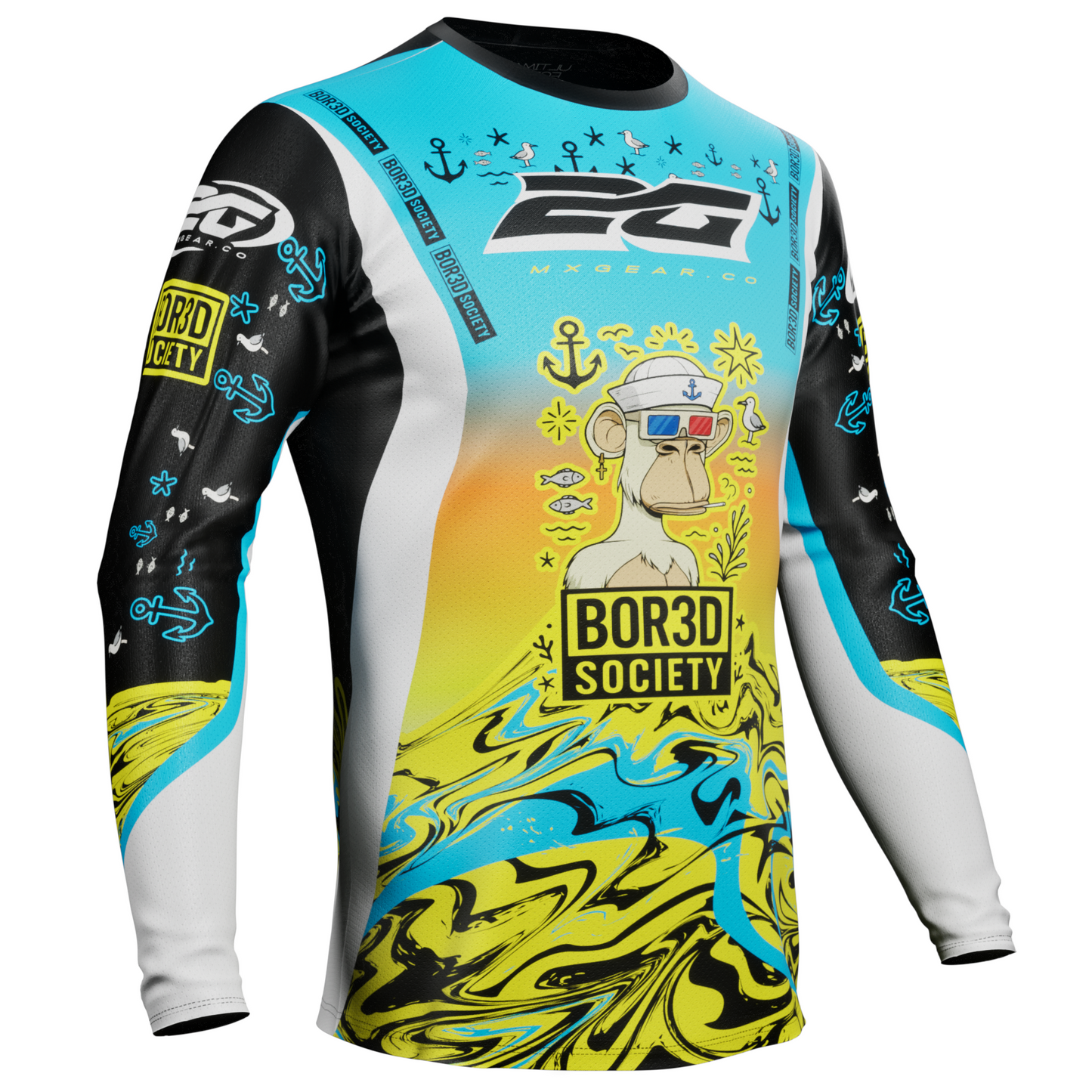 MX JERSEY BOR3D X 2G BLUE/YELLOW
