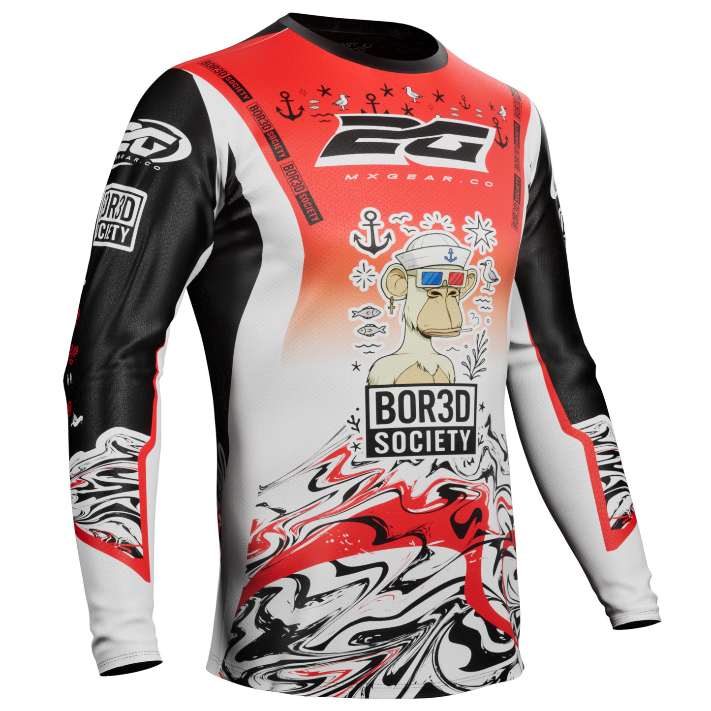 MX JERSEY BOR3D X 2G RED/BLACK