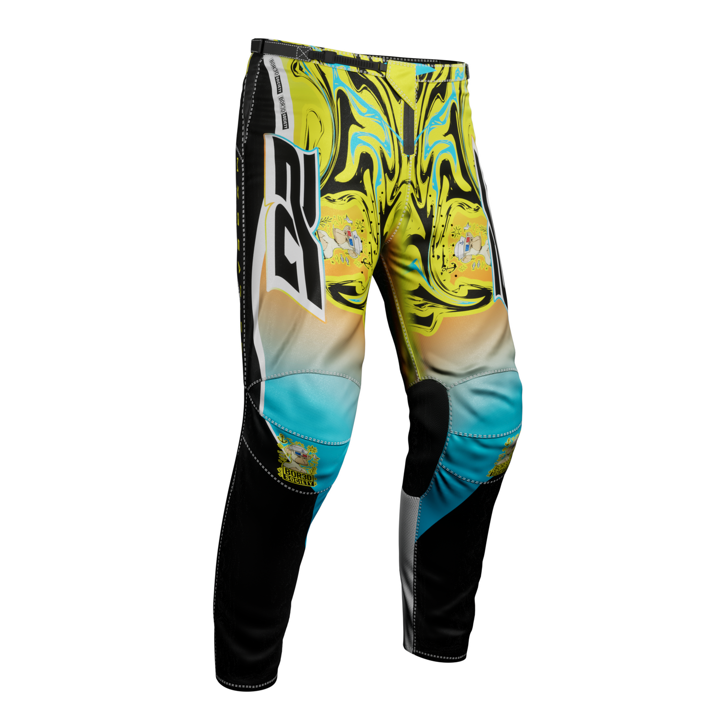 MX PANT BOR3D X 2G BLUE/YELLOW